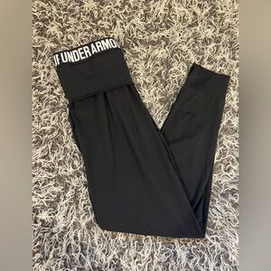 Under Armour Black Performance Leggings with Branded Waistband